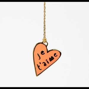 I love you Je’taime French golden color necklace with long chain